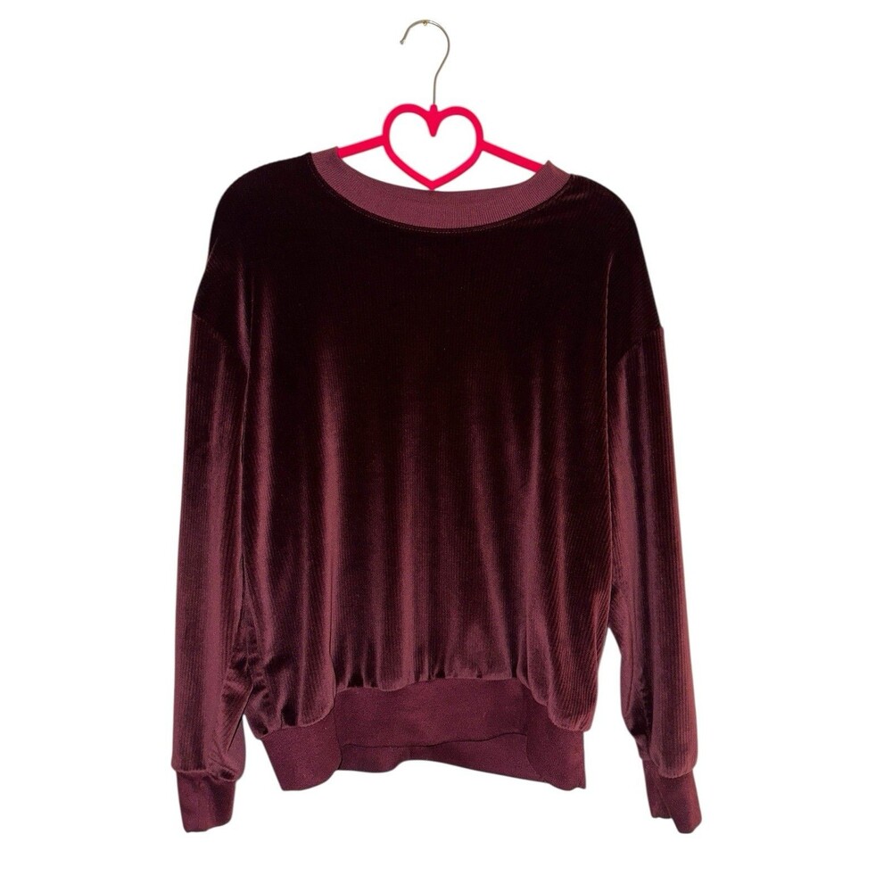 Velour Velvet Lounge Pullover Cozy Luxe Loungewear Womens Small Purple